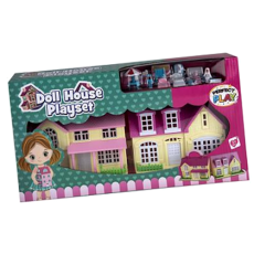 Doll House Play Set with Accessories  34 x 19cm
